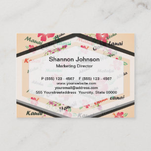 Hawaii Aloha tryck med blommor och önamn Visitkort