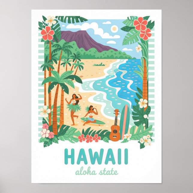 Hawaii Aloha, USA, Sommarresa Poster (Framsidan)