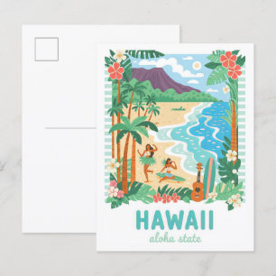 Hawaii Aloha, USA, Sommarresa Vykort