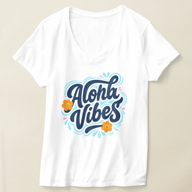 Hawaii Aloha Vibes Hawaiisk Ö T Shirt (Laydown)