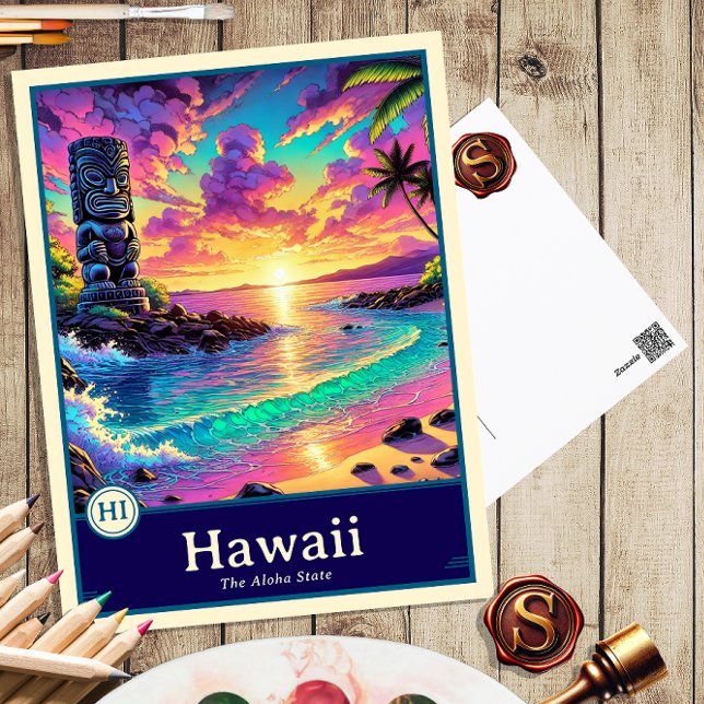 Hawaii | Anime Stil Cel Shaded-vykort Vykort (Skapare uppladdad)
