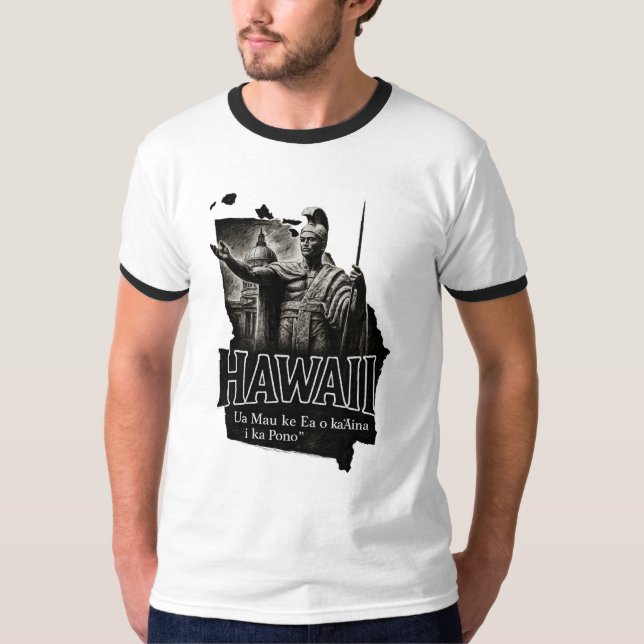 Hawaii Artistic T-Shirt – King Kamehameha Statue (Framsida)