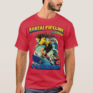 Hawaii banzai-rörledning på 80804 TShirt T Shirt