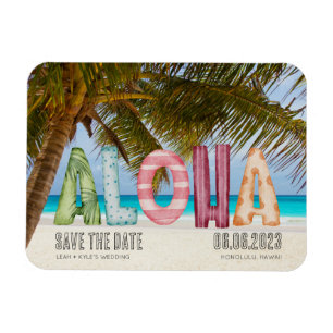 Hawaii Beach Aloha Bröllop spara datum Magnet