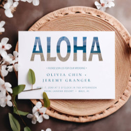 Hawaii Beach Aloha Photo Destination Wedding Inbjudningar
