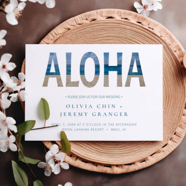 Hawaii Beach Aloha Photo Destination Wedding Inbjudningar (Skapare uppladdad)