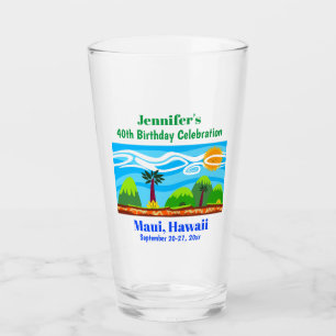 Hawaii Beach Födelsedagsfest Resa Favor Pint Glaskopp