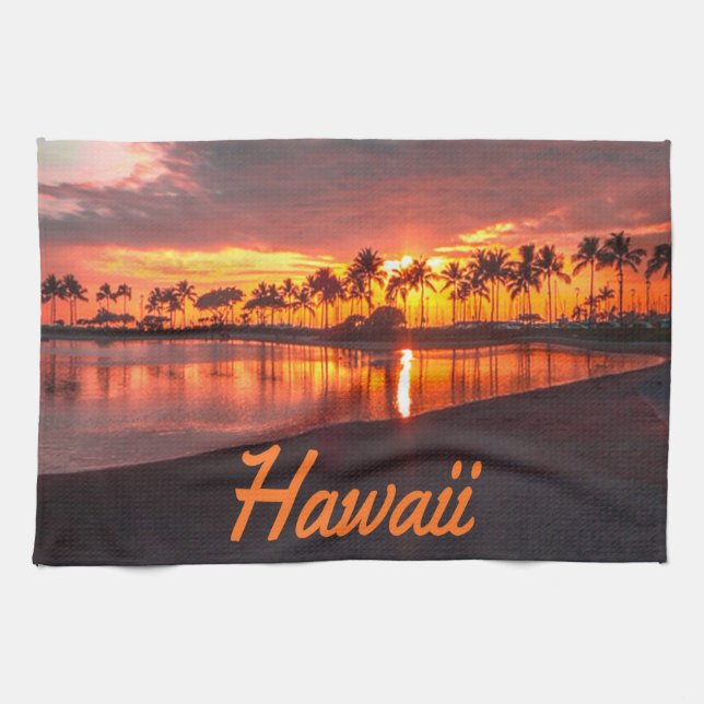 Hawaii Beach Hawaiian Islands Kökshandduk (Horisontell)