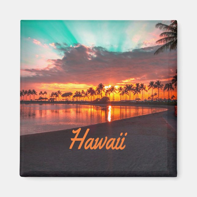 Hawaii Beach Hawaiian Islands Magnet (Framsidan)
