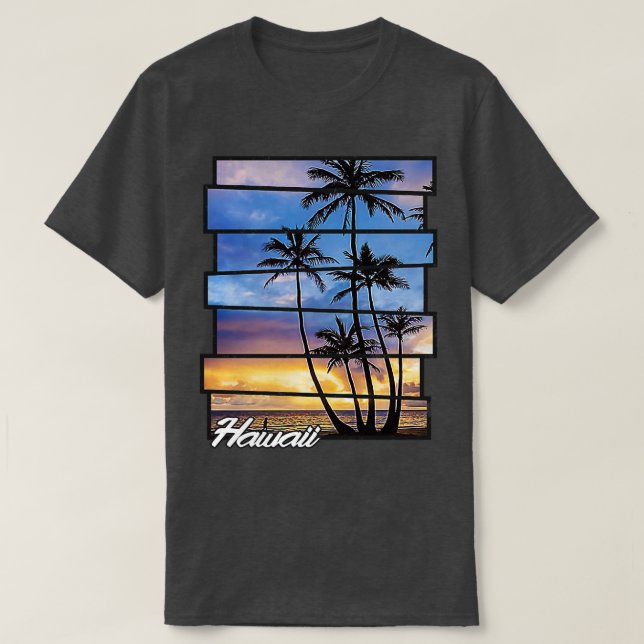 Hawaii Beach Hawaiian Sunset Retro Photo Island Pa T Shirt (Design framsida)