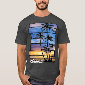 Hawaii Beach Hawaiian Sunset Retro Photo Island Pa T Shirt