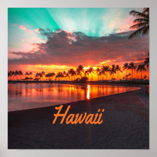 Hawaii Beach Hawaiianska öarna Poster