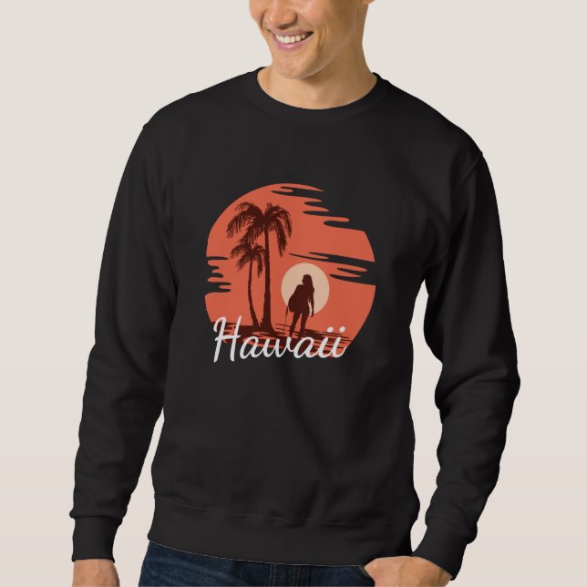 Hawaii Beach Lång Ärmad Tröja (Framsida)