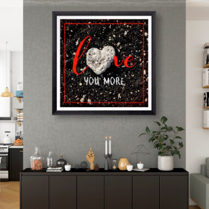 Hawaii Beach och Coral Heart Photo Kärlek Du mer Poster