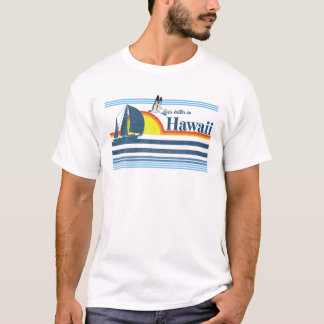 Hawaii Beach Retro 70S 80S 90S Sailing Boat Sunset T Shirt