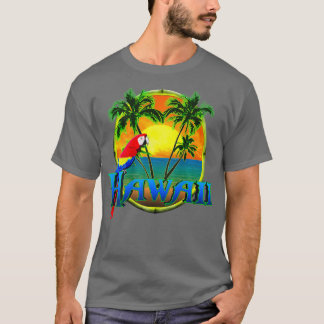 Hawaii Beach Sunset Parrot T Shirt