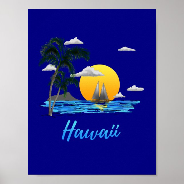 Hawaii Beach Sunset Poster (Framsidan)