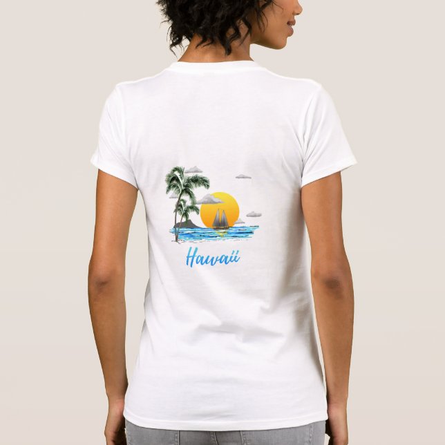 Hawaii Beach Sunset T Shirt (Baksida)