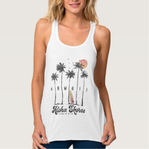 Hawaii Beach Surfer Summer Vacation Linne Med Racerback