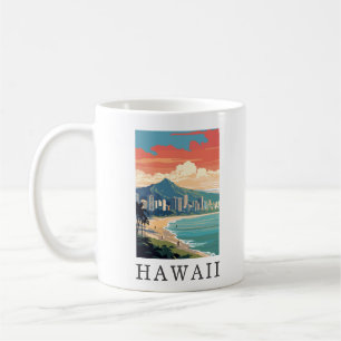 Hawaii Beach Travel Vintage Kaffemugg