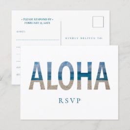 Hawaii Beach Wedding Aloha Photo OSA Inbjudan Vykort