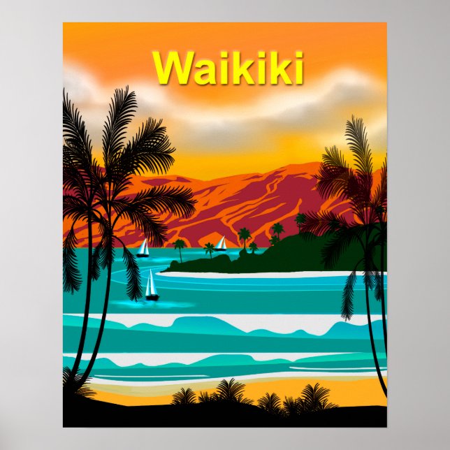 Hawaii BeachTravel Poster (Framsidan)