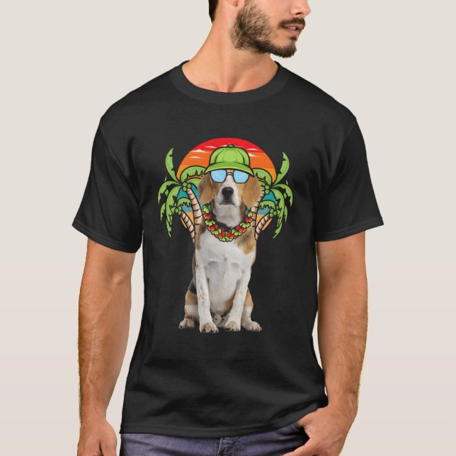 Hawaii Beagle, som under sommarsolglaset vid Beach T Shirt (Framsida)