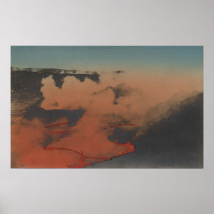 Hawaii - beskåda av den Kilauea vulkan i HA Poster