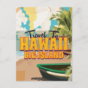 Hawaii Big Island Bröllop Vintage Resa affisch Vykort