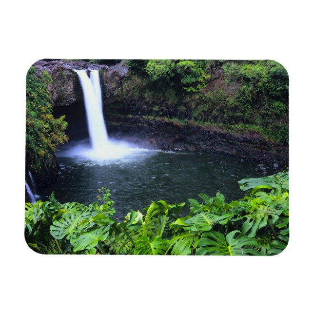 Hawaii, Big Island, Hilo, Rainbow Falls, Frodigt Magnet (Horisontell)