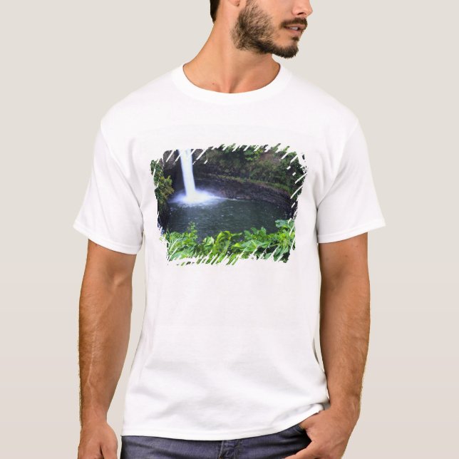 Hawaii, Big Island, Hilo, Rainbow Falls, Lush T Shirt (Framsida)