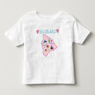 Hawaii Big Island Karta Söt Pastell Illustration T Shirt