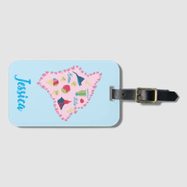 Hawaii Big Island Map Cute Pastel Illustration Bagagebricka