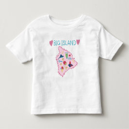 Hawaii Big Island Map Cute Pastel Illustration  T Shirt
