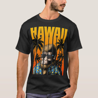 Hawaii Bigfoot Sunglasses Tropical Funny Hawaiian T Shirt