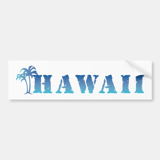Hawaii blå palmer bildekal (Framsidan)