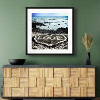 Hawaii Black Sand Beach & Coral "Kärlek" Heart Pho