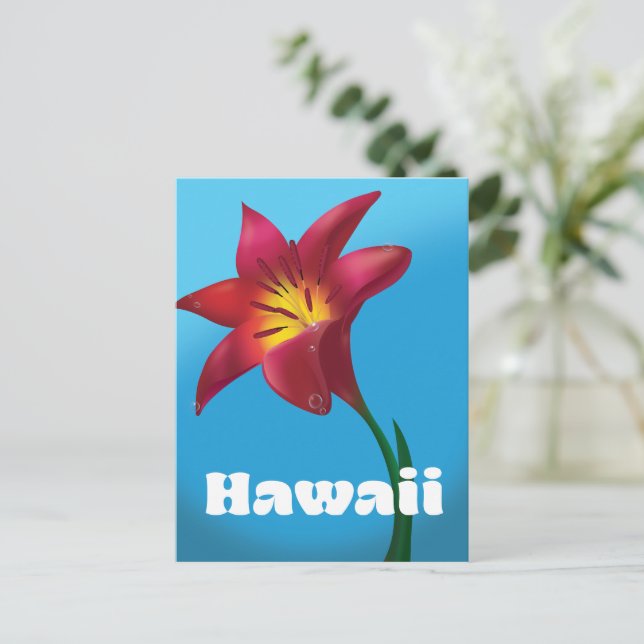 Hawaii blomma Resa tryck Vykort (Stående Fram)