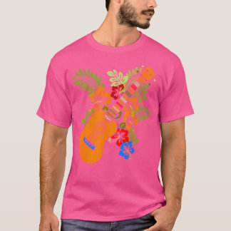 Hawaii Blommigt Uke Ukulele - Flower Aloha Ukulele T Shirt