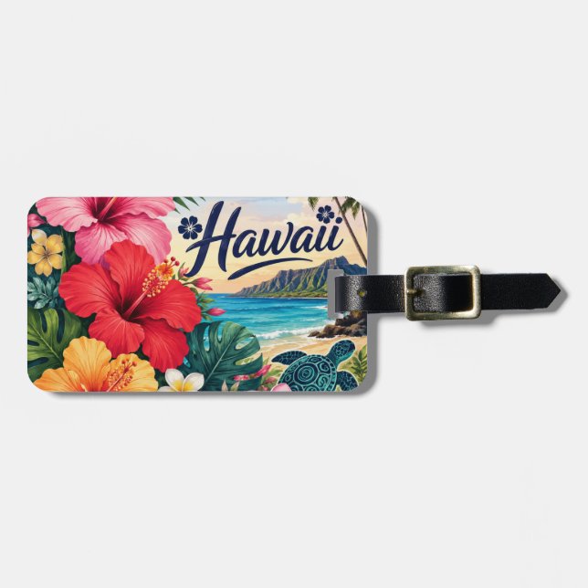 Hawaii Blommor Bagagebricka (Horisontell Framsida)