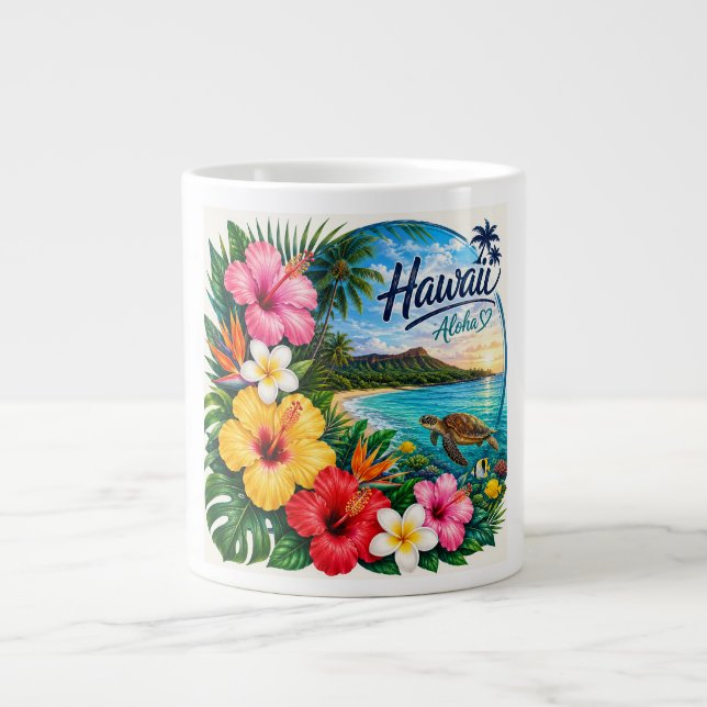 Hawaii Blommor Jumbo Mugg (Framsidan)