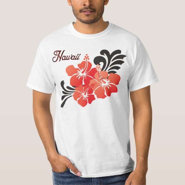 Hawaii blommor t-shirt (Framsida)