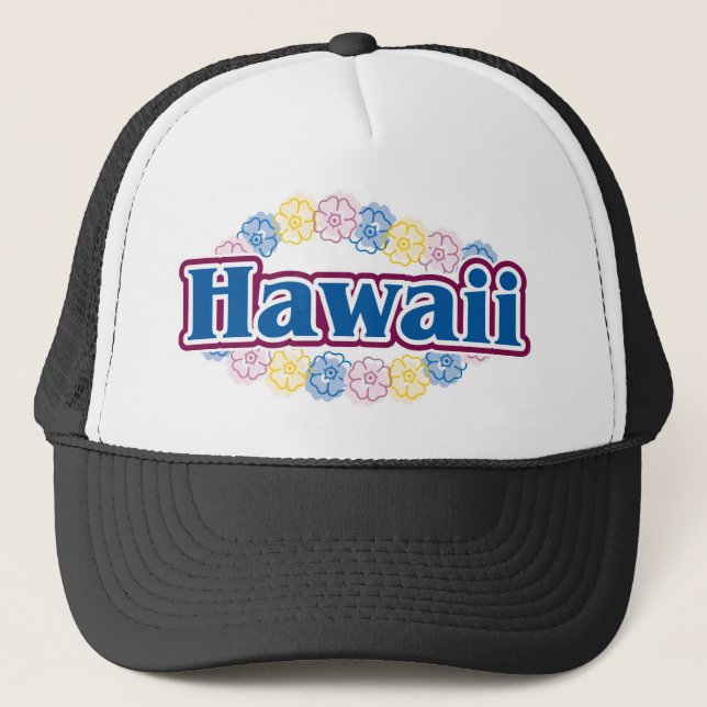 Hawaii blommor truckerkeps (Framsida)