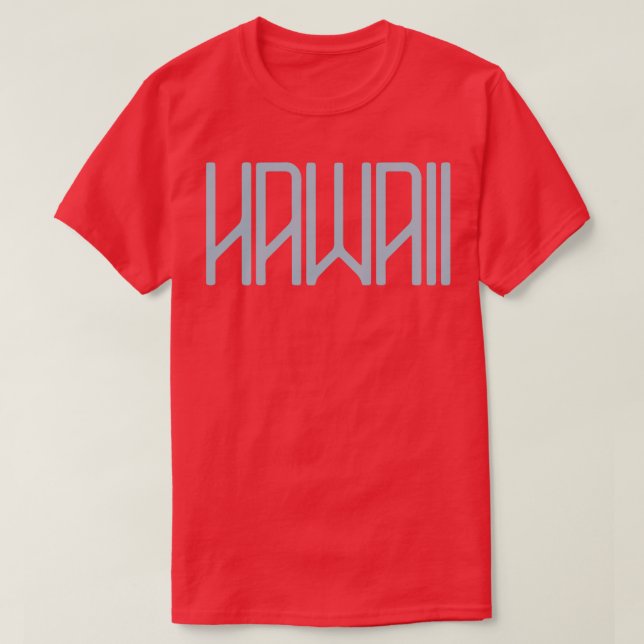 Hawaii Blue Grått Retro TShirt T Shirt (Design framsida)
