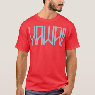 Hawaii Blue Grått Retro TShirt T Shirt