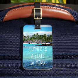 Hawaii Blue Sea och grönt handflatan träd "Sommare Bagagebricka