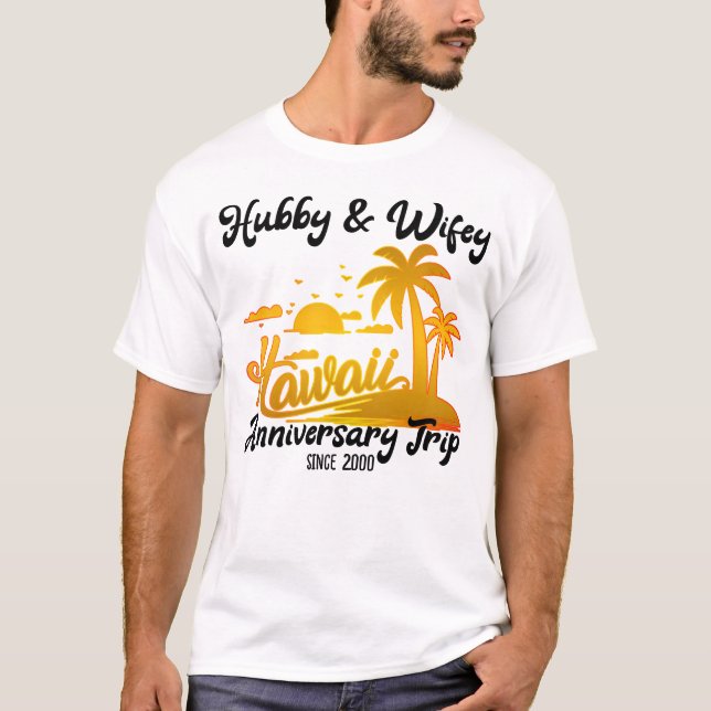 Hawaii Bröllop-årsdagen Kumpel Resa Matching T- T Shirt (Framsida)