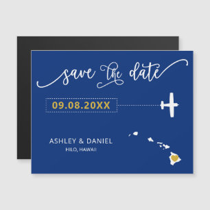 Hawaii Bröllop spara datum Card, Karta Magnetisk Inbjudningskort