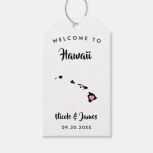 Hawaii Bröllop Welcome Bag Märkre, Karta Presentetikett