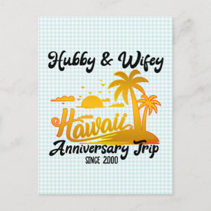 Hawaii bröllopsjubileum parets resa vykort